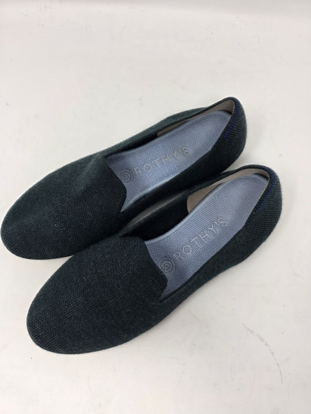 Rothy's The Loafer Dark Forest Green Knit Slip On Flats Womens Size 7.5